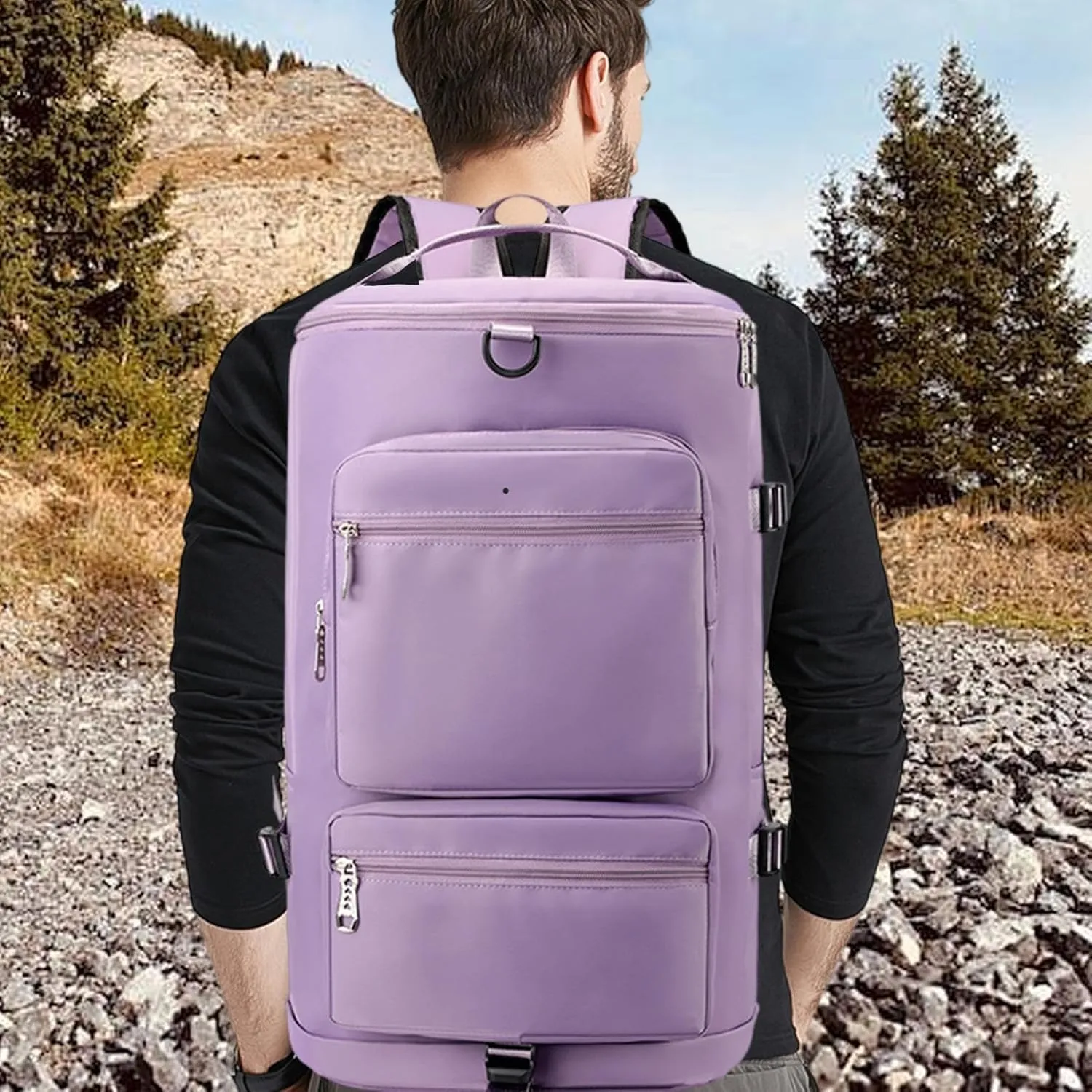 Gym Bag Women Men with Shoes Compartment & Wet Pocket Travel Duffel Bag Gym Backpack Waterproof Weekender Overnight Backpack