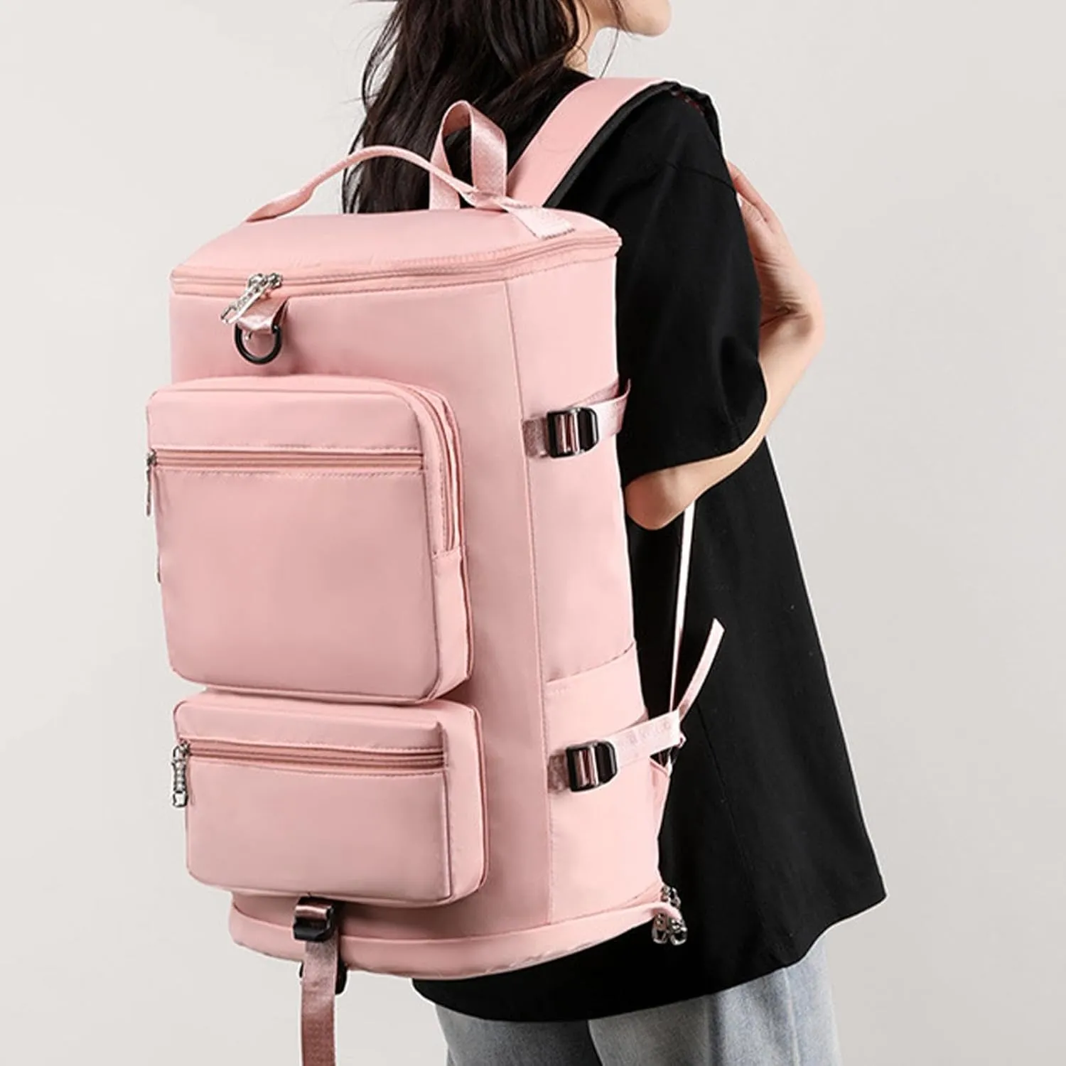 Gym Bag Women Men with Shoes Compartment & Wet Pocket Travel Duffel Bag Gym Backpack Waterproof Weekender Overnight Backpack