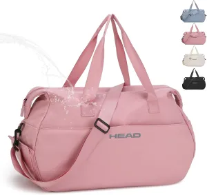 HEAD 32L Carry On Travel Duffel Bag with Shoes Compartment, Lightweight Crossbody Sport Gym Bags for Men & Women, Pink