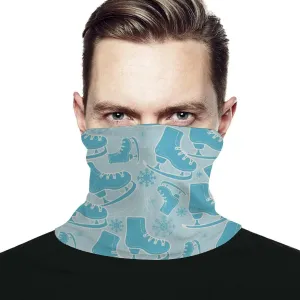 Ice-Skate Figure Skating Shoes Print Mask Neck Gaiter Soft Face Scarf Windproof Face Cover for Men Women