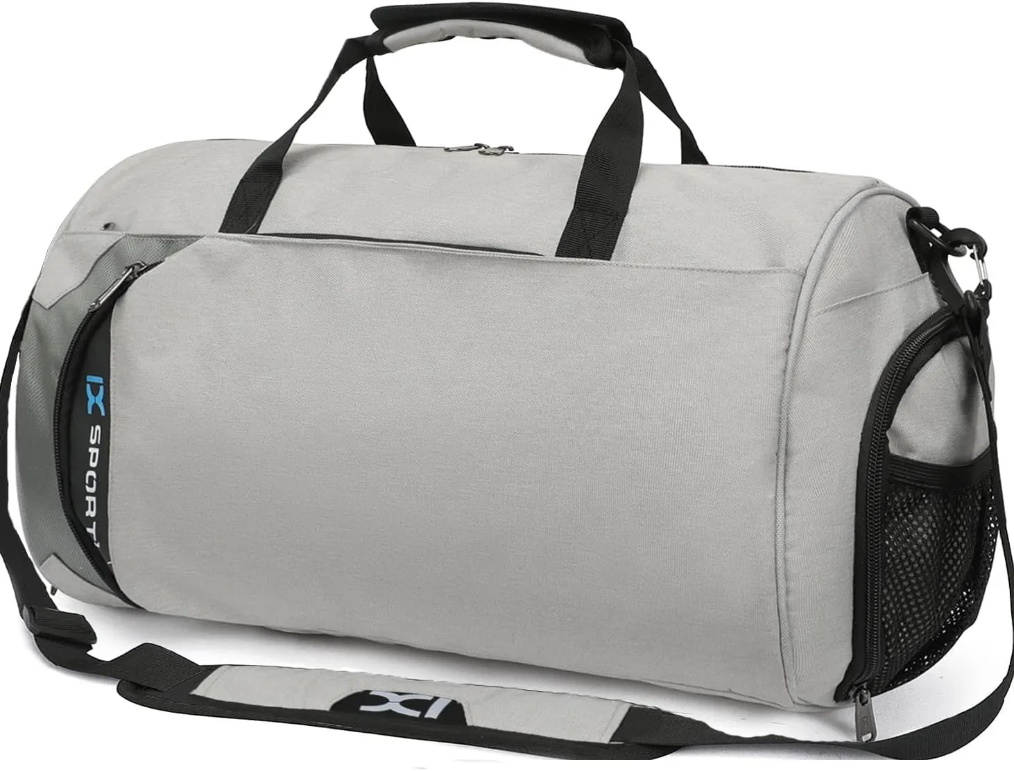 INOXTO Fitness Sport Small Gym Bag with Shoes Compartment Waterproof Travel Duffel Bag for Women and Men, light grey 2