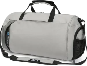 INOXTO Fitness Sport Small Gym Bag with Shoes Compartment Waterproof Travel Duffel Bag for Women and Men, light grey 2