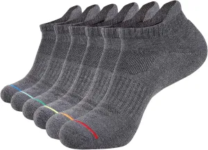 JOYNÉE Mens Ankle Athletic Low Cut Socks Running Sports Cushioned Sock for Men 6 Pack