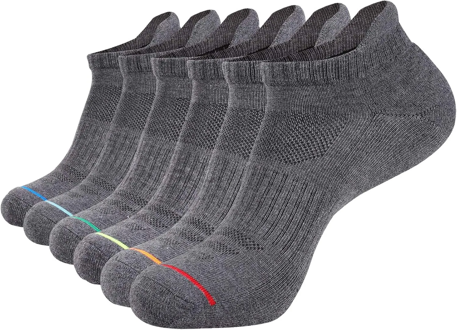 JOYNÉE Mens Ankle Athletic Low Cut Socks Running Sports Cushioned Sock for Men 6 Pack