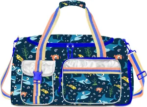 Kids Duffle Travel Bag for Girls and Boys - Overnight Tote With Shoes Compartment for Gym, Dance, and Sleepovers