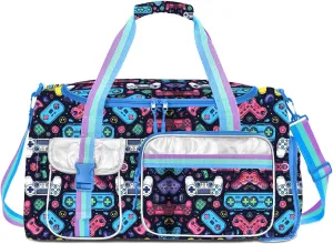 Kids Duffle Travel Bag for Girls and Boys - Overnight Tote With Shoes Compartment for Gym, Dance, and Sleepovers