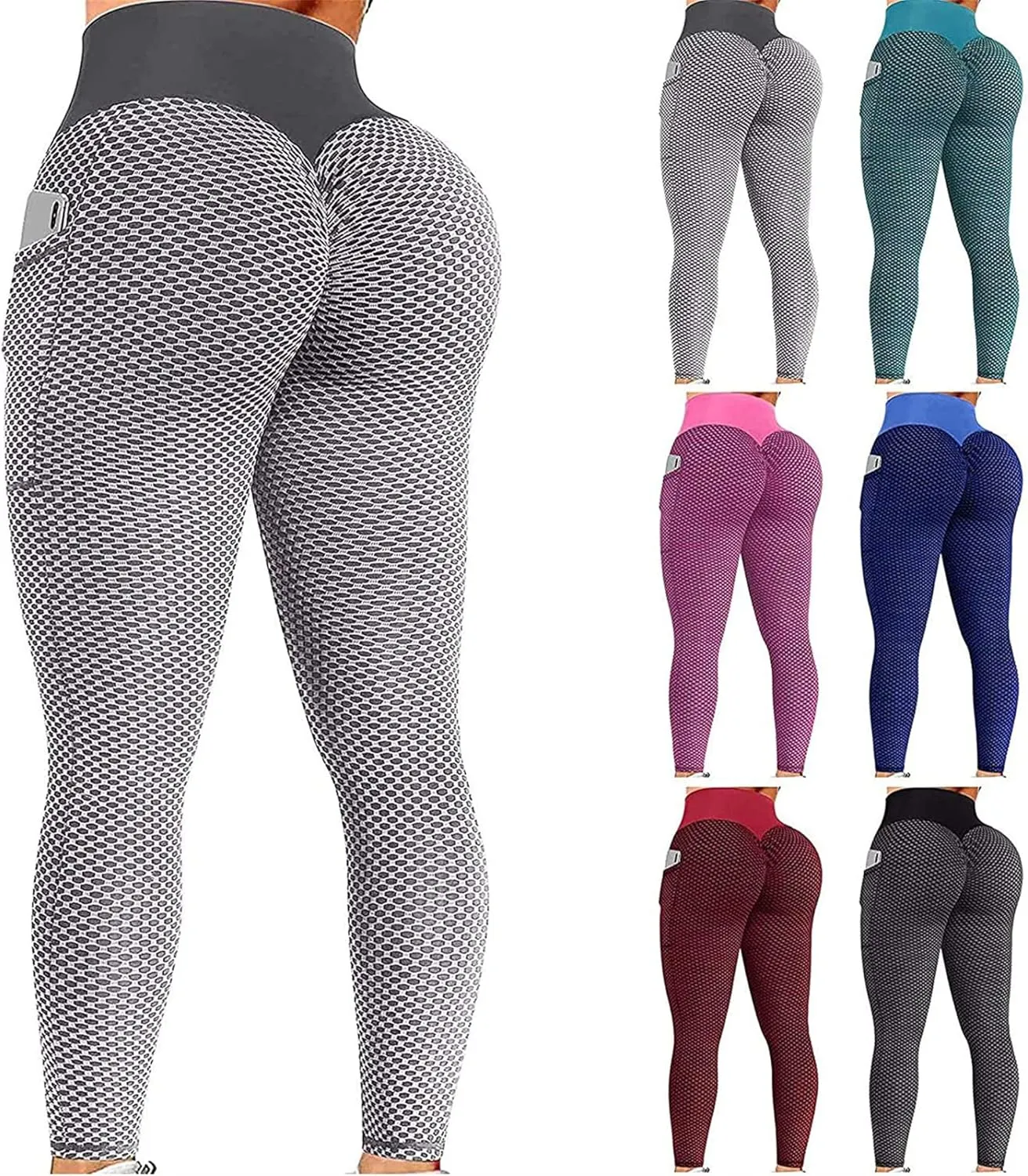 Ladmiple Butt Lifting Leggings for Women Tummy Control Seamless High Waist Workout Gym Yoga Pant Scrunch Booty Tights