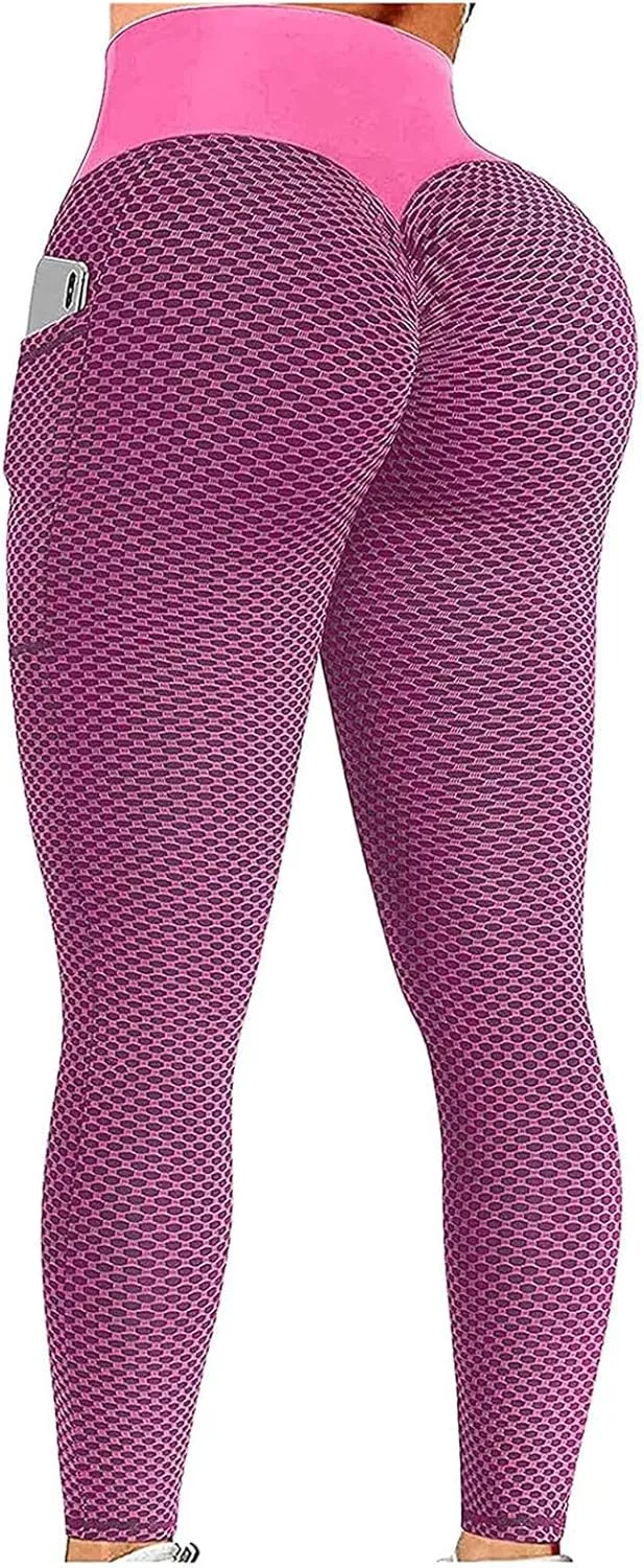 Ladmiple Butt Lifting Leggings for Women Tummy Control Seamless High Waist Workout Gym Yoga Pant Scrunch Booty Tights