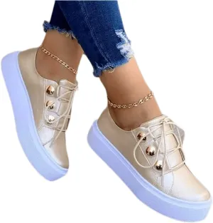 Lausiuoe Sneakers For Women Walking Shoes Slip On Leather Shoes Low Cut Casual Classic Fashion Soft Comfort Flat Loafers