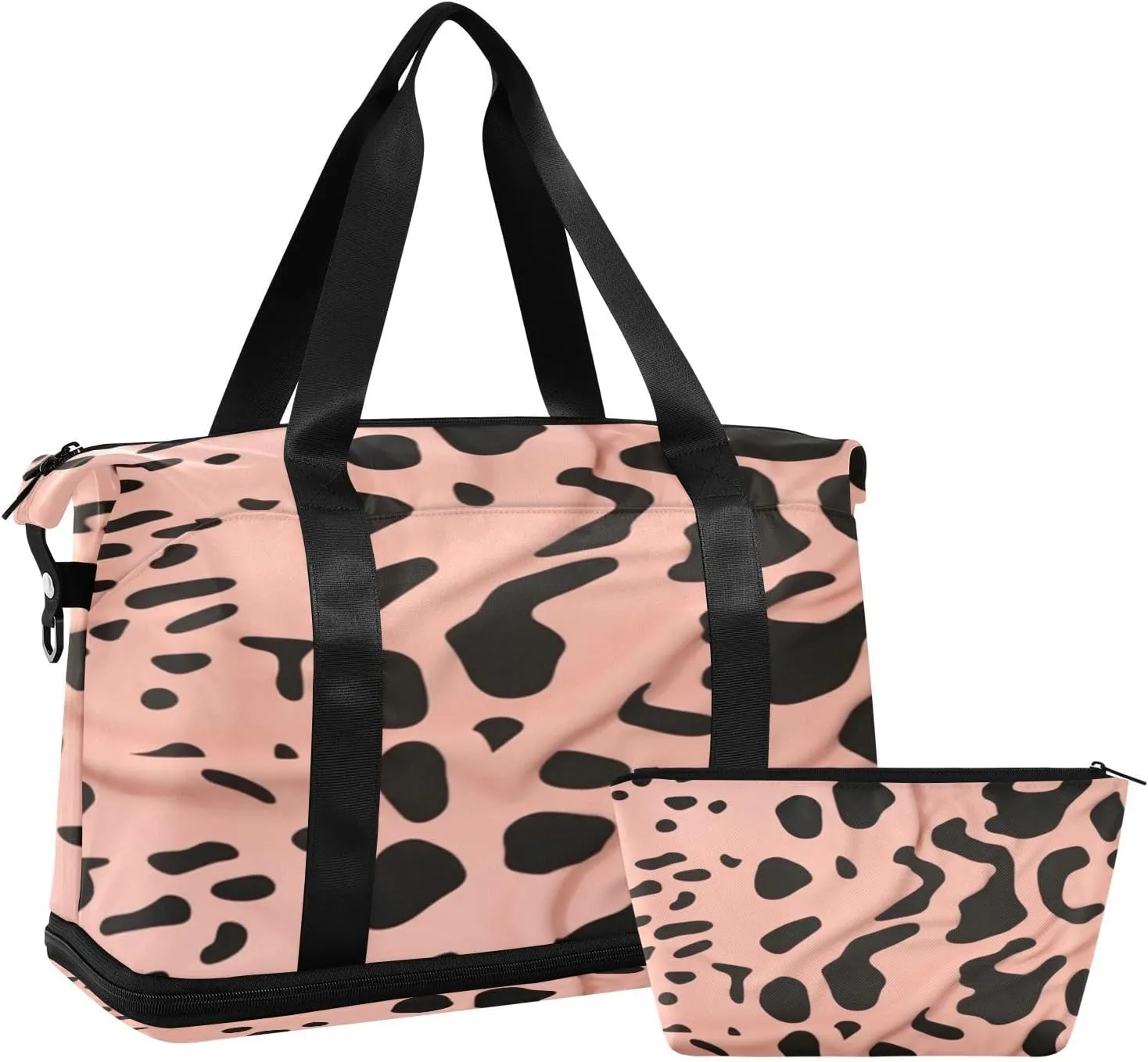 Leopard Spot Gym Bag for Men Women with Shoes Compartment & Wet Pocket Sport Travel Duffel Bag Waterproof Weekender Overnight Bag