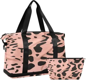 Leopard Spot Gym Bag for Men Women with Shoes Compartment & Wet Pocket Sport Travel Duffel Bag Waterproof Weekender Overnight Bag