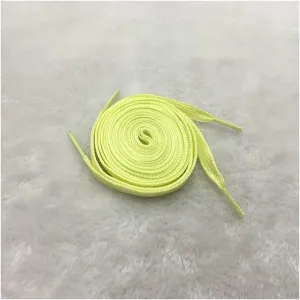 Luminous Shoelaces Flat Sneakers Canvas Shoe Laces Glow in The Dark Night Color Fluorescent Shoelace Running Shoe (Color : Yellow, Size : 120CM)