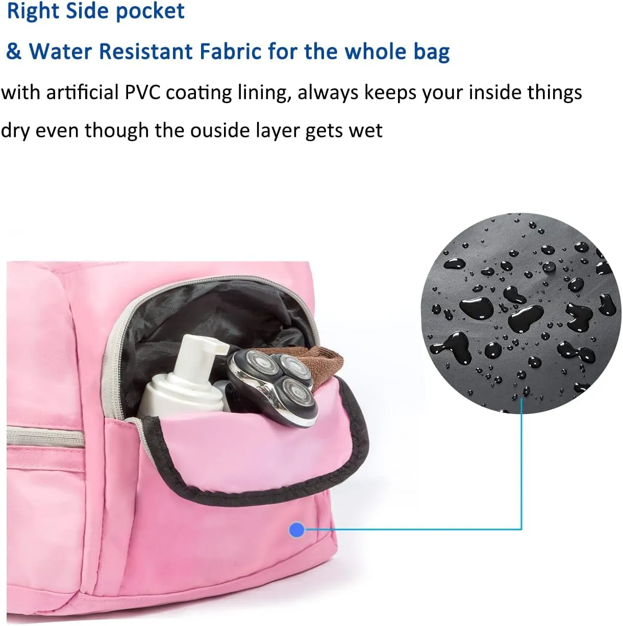 MarsBro Water Resistant Sports Gym Travel Weekender Duffel Bag with Shoe Compartment Pink