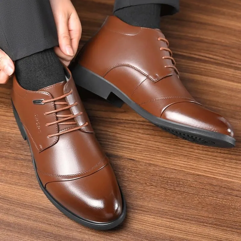 Men's Business Formal Modern Oxfords Breathable Men Comfort Hand Stitched Business Formal Derby Shoes