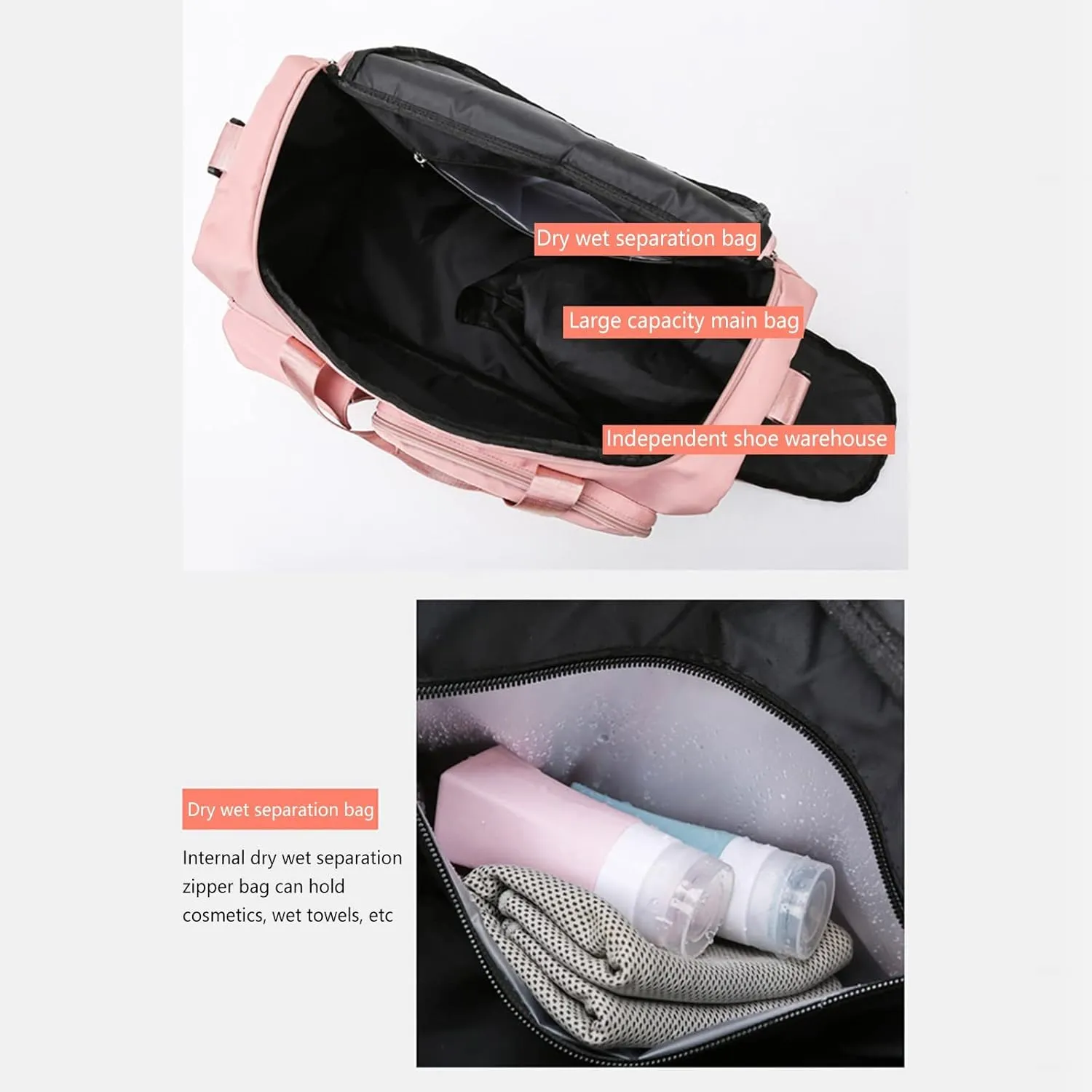 Mens Gym Bag with Shoes Compartment,28L Travel Duffel Bags for Women,Duffle Bag for Yoga Workout Sports Travel