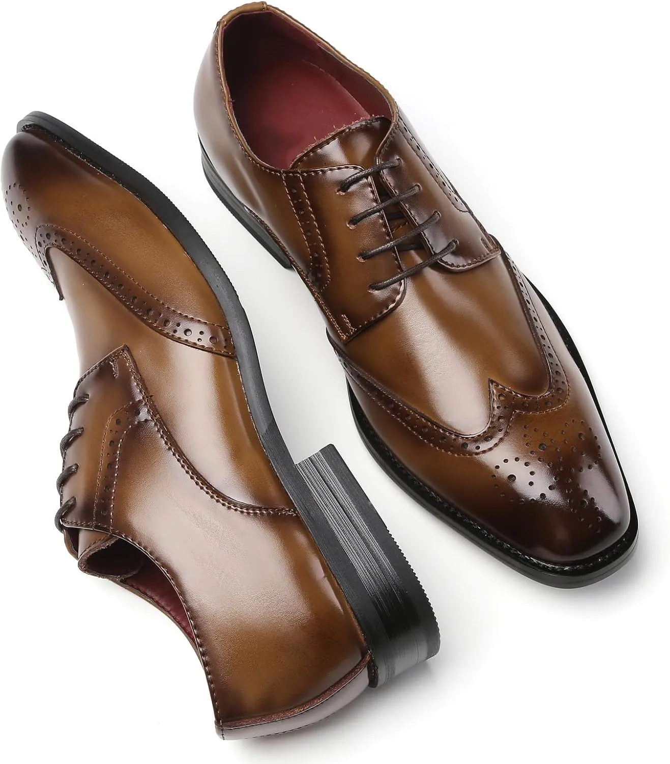 Men's Oxfords Formal Dress Leather Wedding Dress Tuxedo Brogues Derby Fashion Casual Shoes for Men
