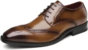Men's Oxfords Formal Dress Leather Wedding Dress Tuxedo Brogues Derby Fashion Casual Shoes for Men