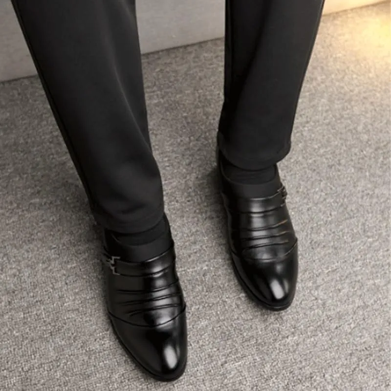 Men's Patent Leather Formal Business Oxford Dress Shoes Comfort Handmade Round Toe Slip On Non-Slip Lug Sole Lace-Up Formal Derby Shoes