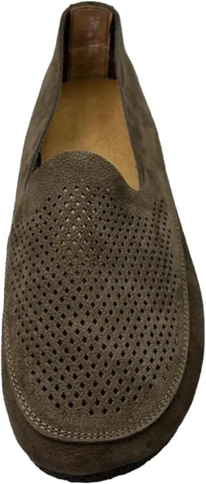 Mens Soft Walking Shoes Genuine Leather Retro Handmade Slip on Loafers Comfortable Driving Shoes