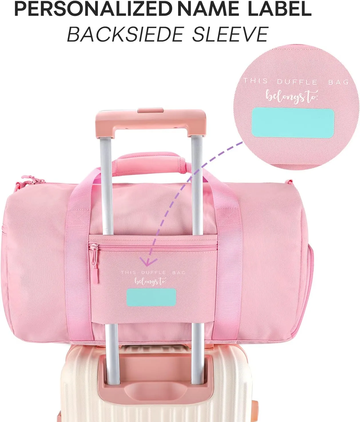 mibasies Dance Bag for Girls Duffle Bag Kids Overnight Travel Sleepover Bags Sport Gym Bag with Shoes Compartment, Rainbow
