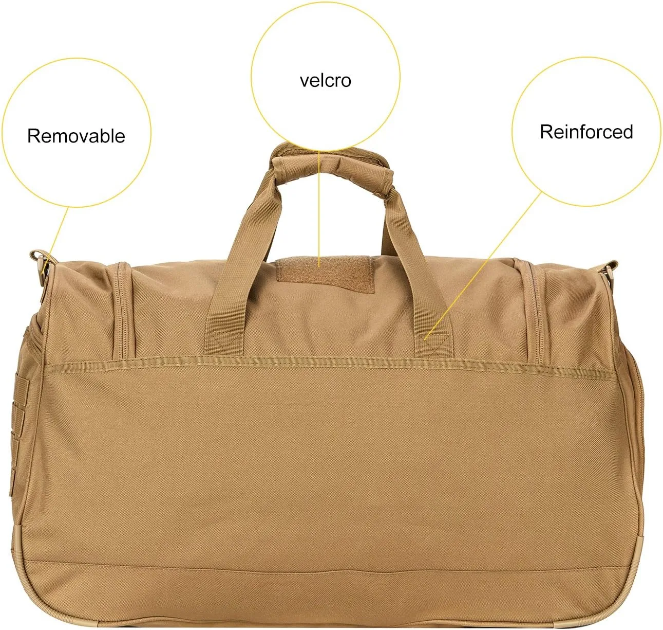Military Tactical Outdoor Gym Bag Small Duffel Bag with Shoes Compartment for Sports Travel Camping Hunting, B-Tan, Gym Bags