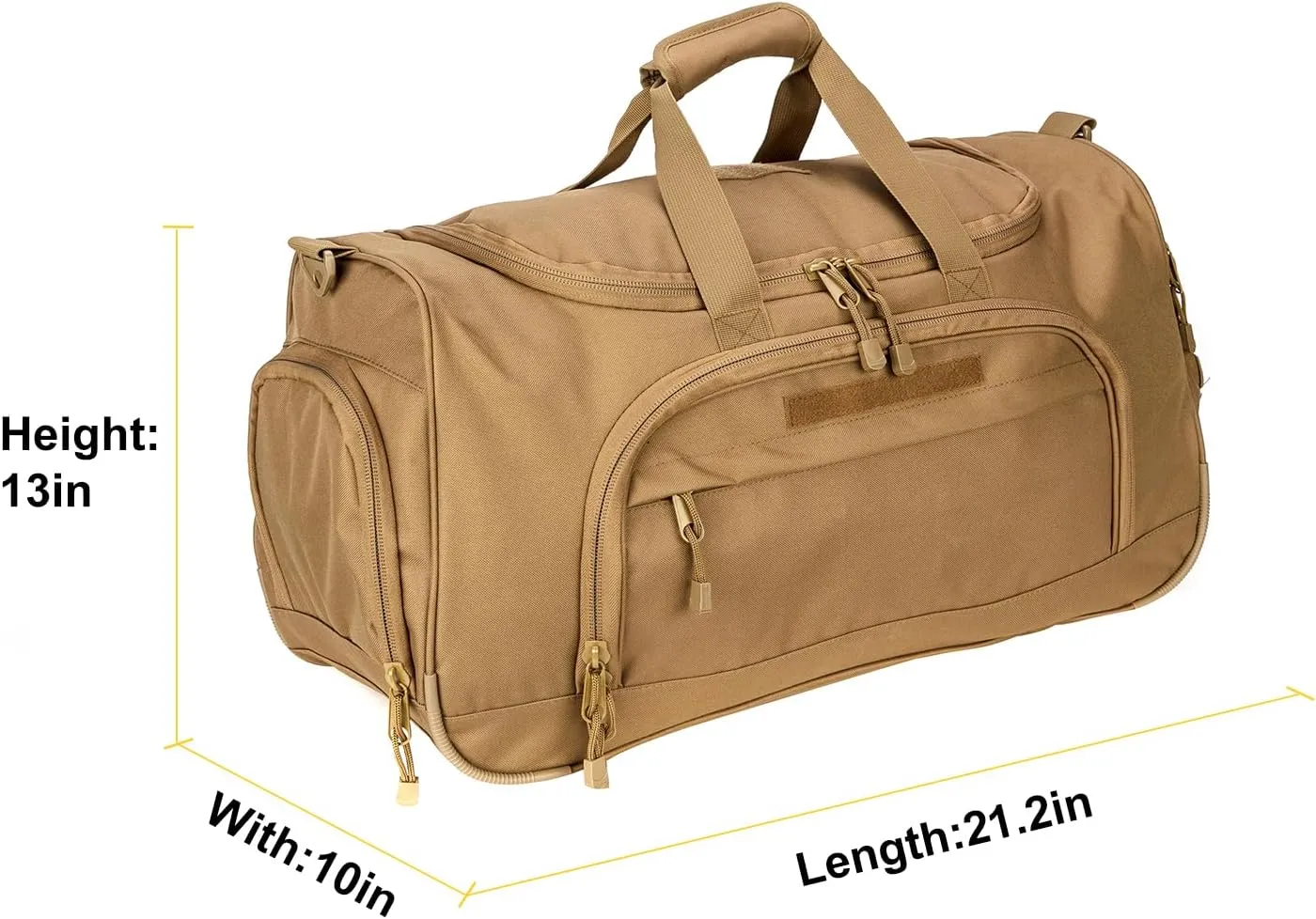 Military Tactical Outdoor Gym Bag Small Duffel Bag with Shoes Compartment for Sports Travel Camping Hunting, B-Tan, Gym Bags