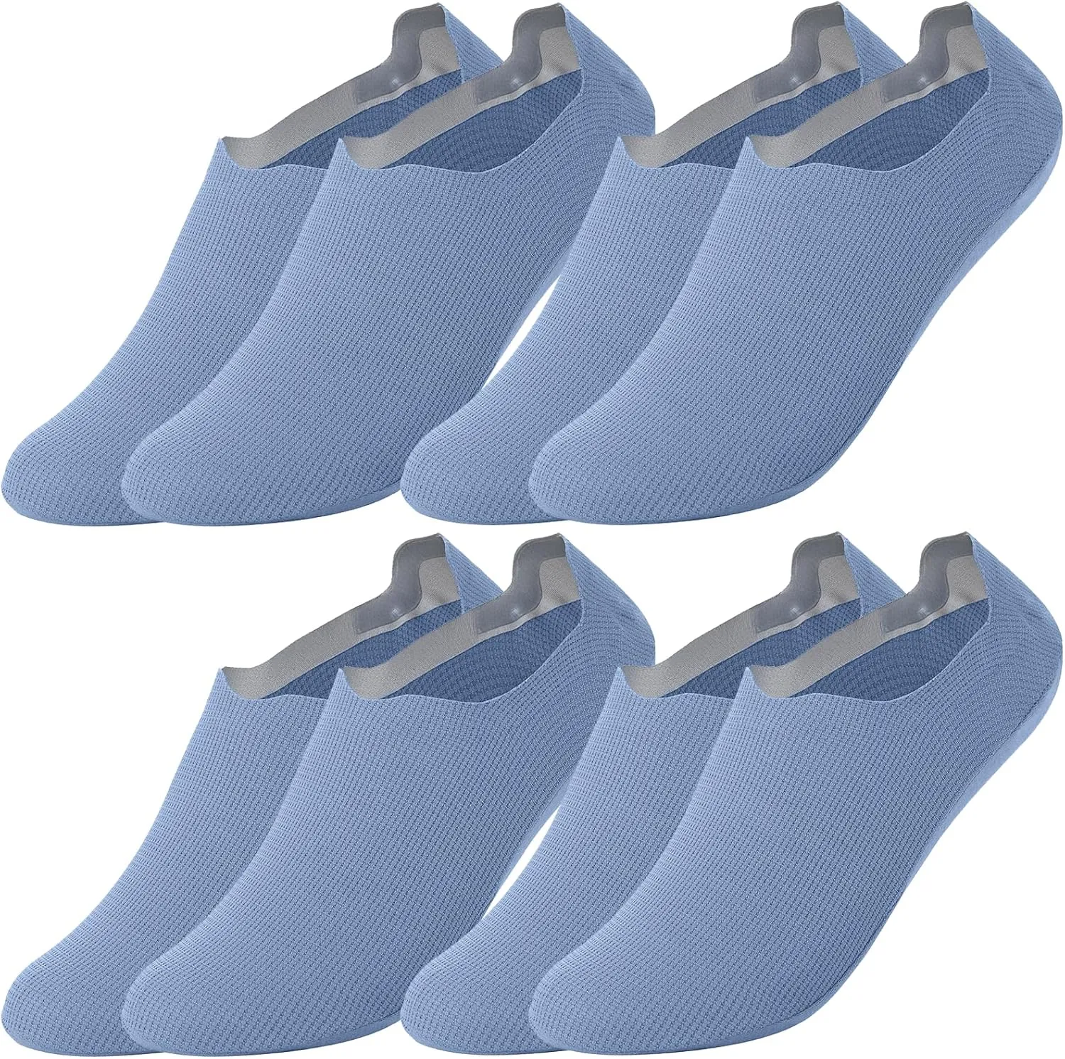No Show Socks 4 Pairs Women and Men Unisex Low Cut Short Ankle Socks Soft Anti Slid Invisible Summer Flat Socks