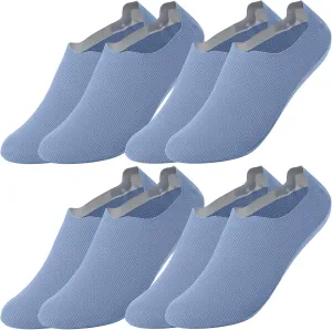 No Show Socks 4 Pairs Women and Men Unisex Low Cut Short Ankle Socks Soft Anti Slid Invisible Summer Flat Socks