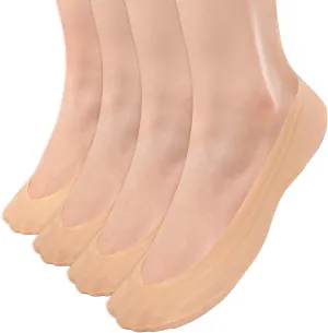 No Show Socks Women Cotton Nylon Low Cut Invisible Socks for Flats Heels Sport Shoes (4 or 6 Pairs)