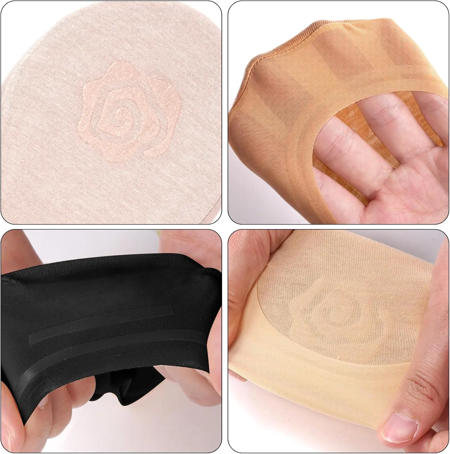No Show Socks Women Cotton Nylon Low Cut Invisible Socks for Flats Heels Sport Shoes (4 or 6 Pairs)