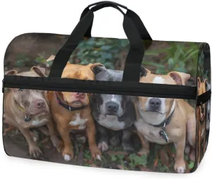Pitbulls Travel Duffel Bag Luggage Sports Gym Bags With Shoes Compartment Large Capacity Lightweight Duffle Bag For Men Women