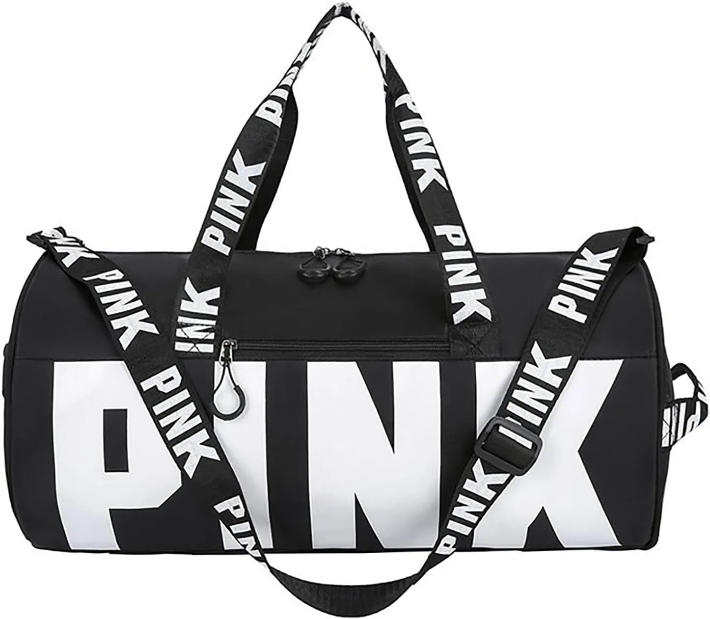 Printed Travel Tote Bag Dry Wet Separation Sports Duffels Bag with Shoes Compartment Weekender Bag for Women and Men (Black)