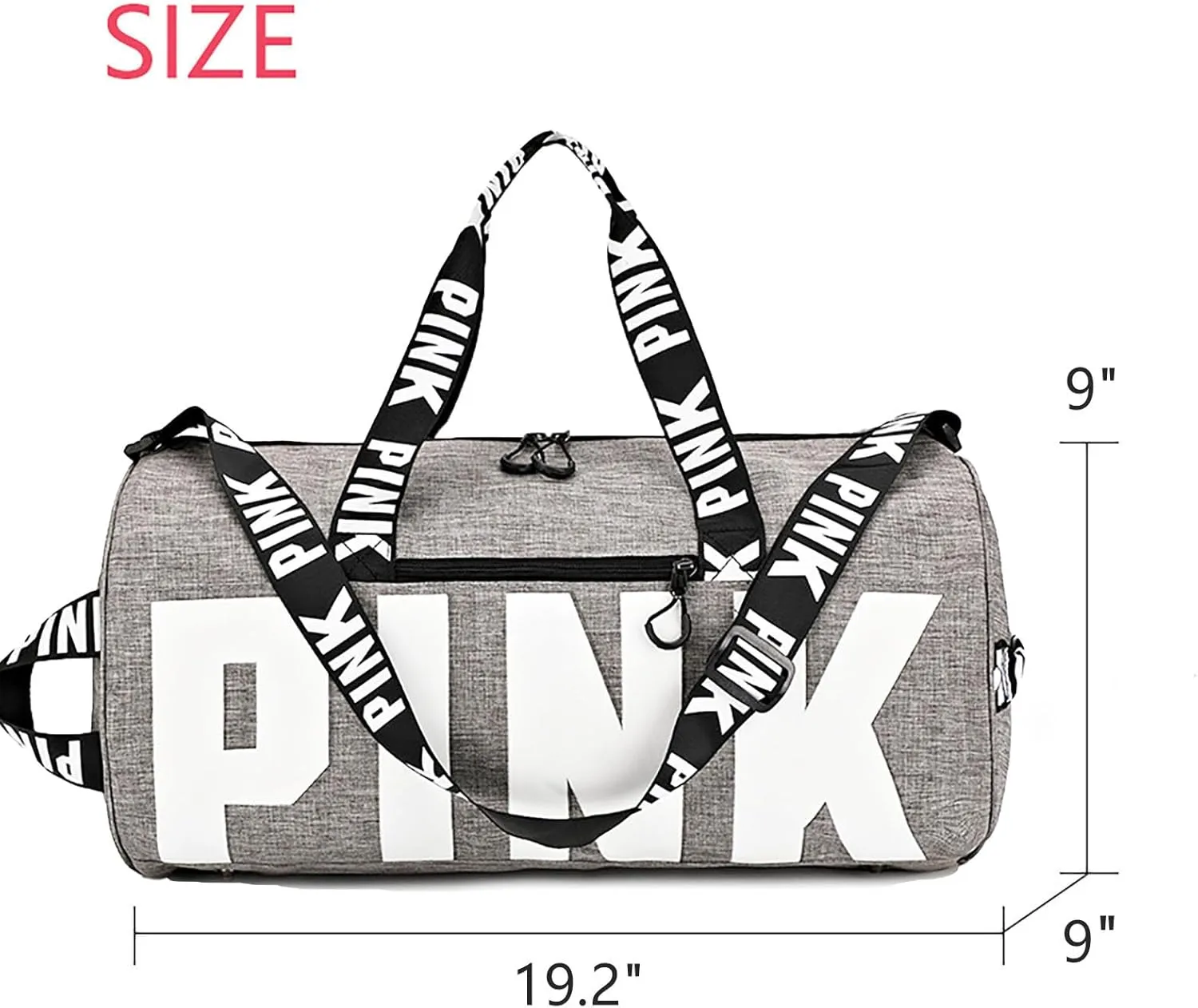Printed Travel Tote Bag Dry Wet Separation Sports Duffels Bag with Shoes Compartment Weekender Bag for Women and Men (Gray)