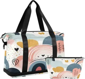 Rainbows Sports Gym Bag,Travel Duffel bag with Wet Pocket & Shoes Compartment Lightweight Waterproof Overnight Bag for Men Women