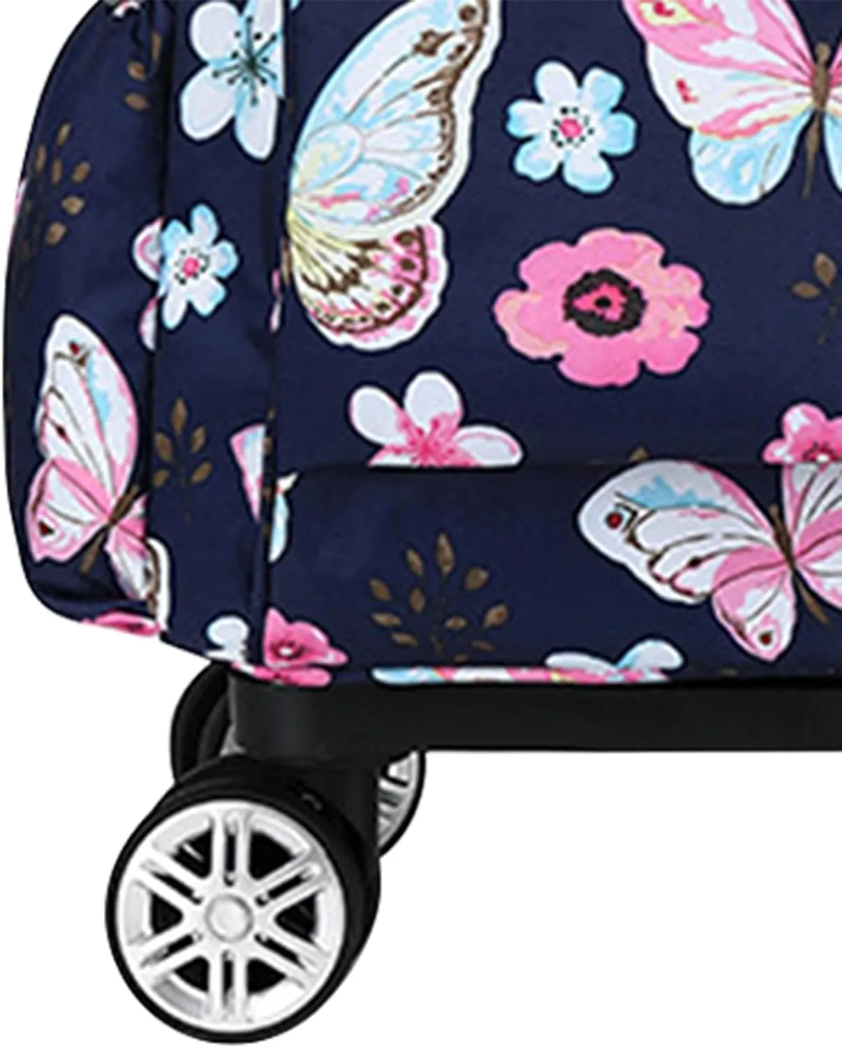 Rolling Duffel Bag Travel Duffel Bag Holdall Rolling Luggage 16inch Organizer Storage Shoes Wear Resistant Duffle with Wheels, Butterfly