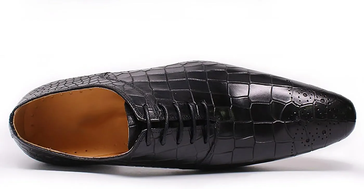 Santimon Men's Fashion Classic Genuine Leather Handmade Brogues Oxfords Dress Formal Tuxedo Derby Shoes