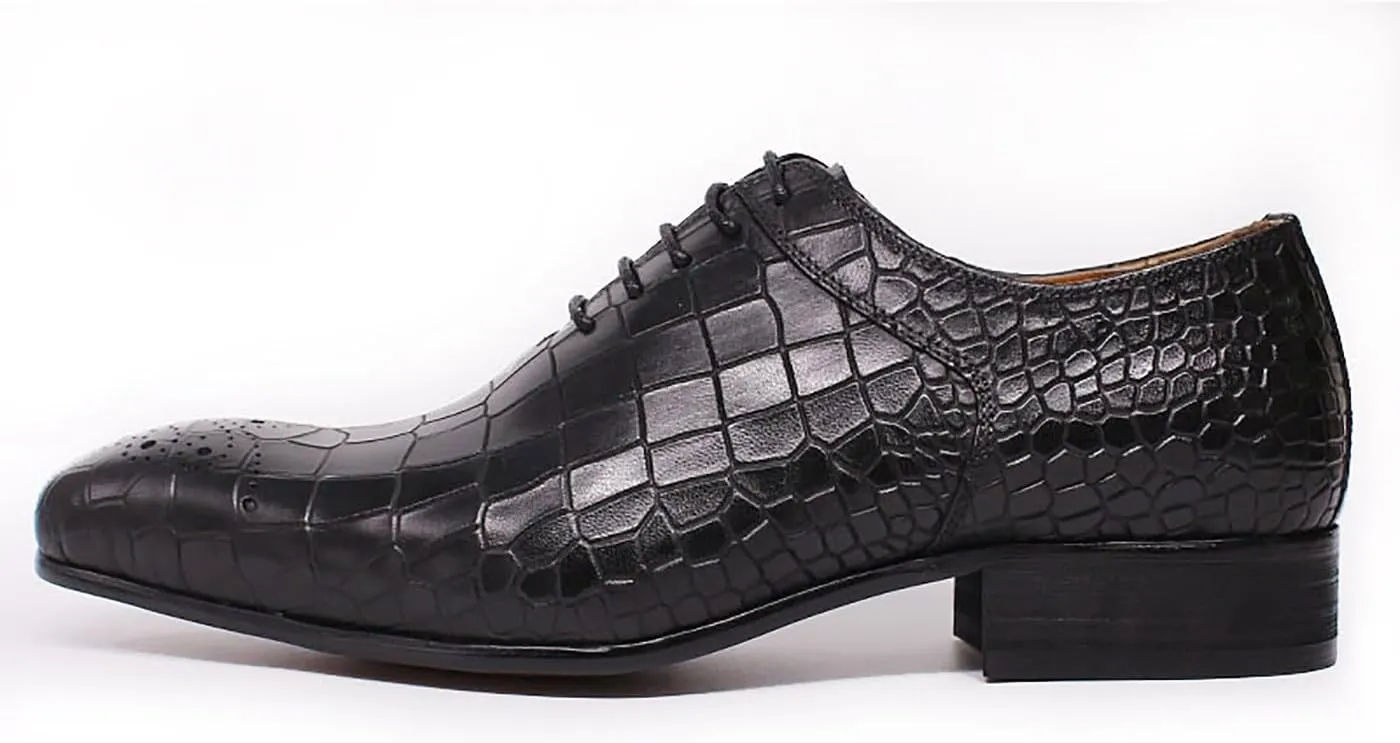 Santimon Men's Fashion Classic Genuine Leather Handmade Brogues Oxfords Dress Formal Tuxedo Derby Shoes