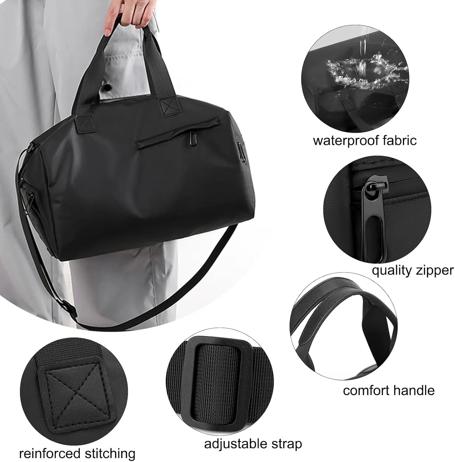 Small Gym Bag with Wet Pocket Shoes Compartment Weekender Overnight Bag Travel Duffle for Yoga Fitness Sports (ArmyGreen)