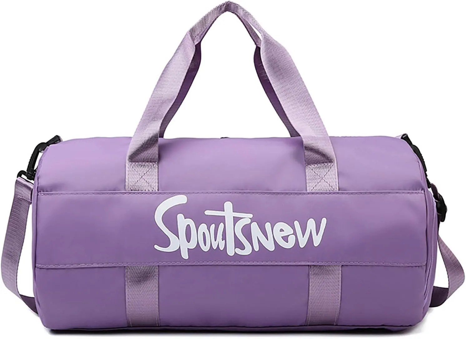 Sports Duffels Bag with Shoes Compartment Waterproof Overnight Bag for Beach Swim Travel Shoulder Bag for Women and Men (Purple)