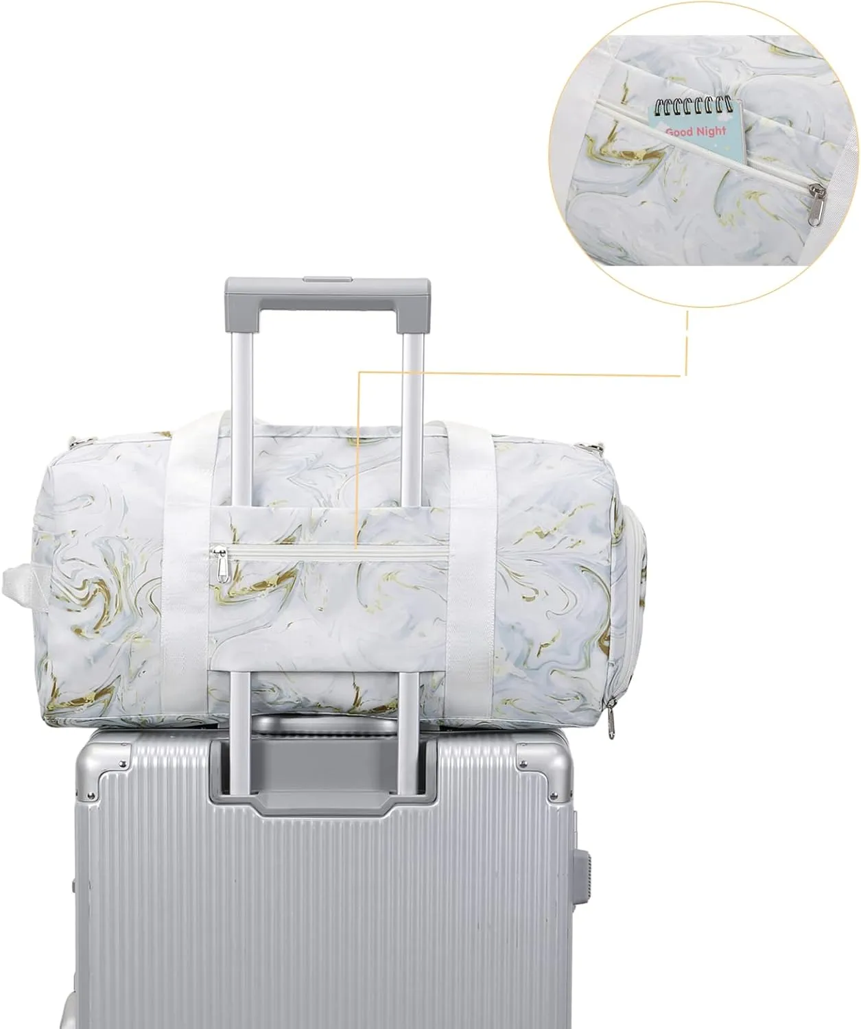 Sports Gym Bag for Women or Men Travel Duffel Bag with Wet Pocket and Shoes Compartment for Training Swim Yoga