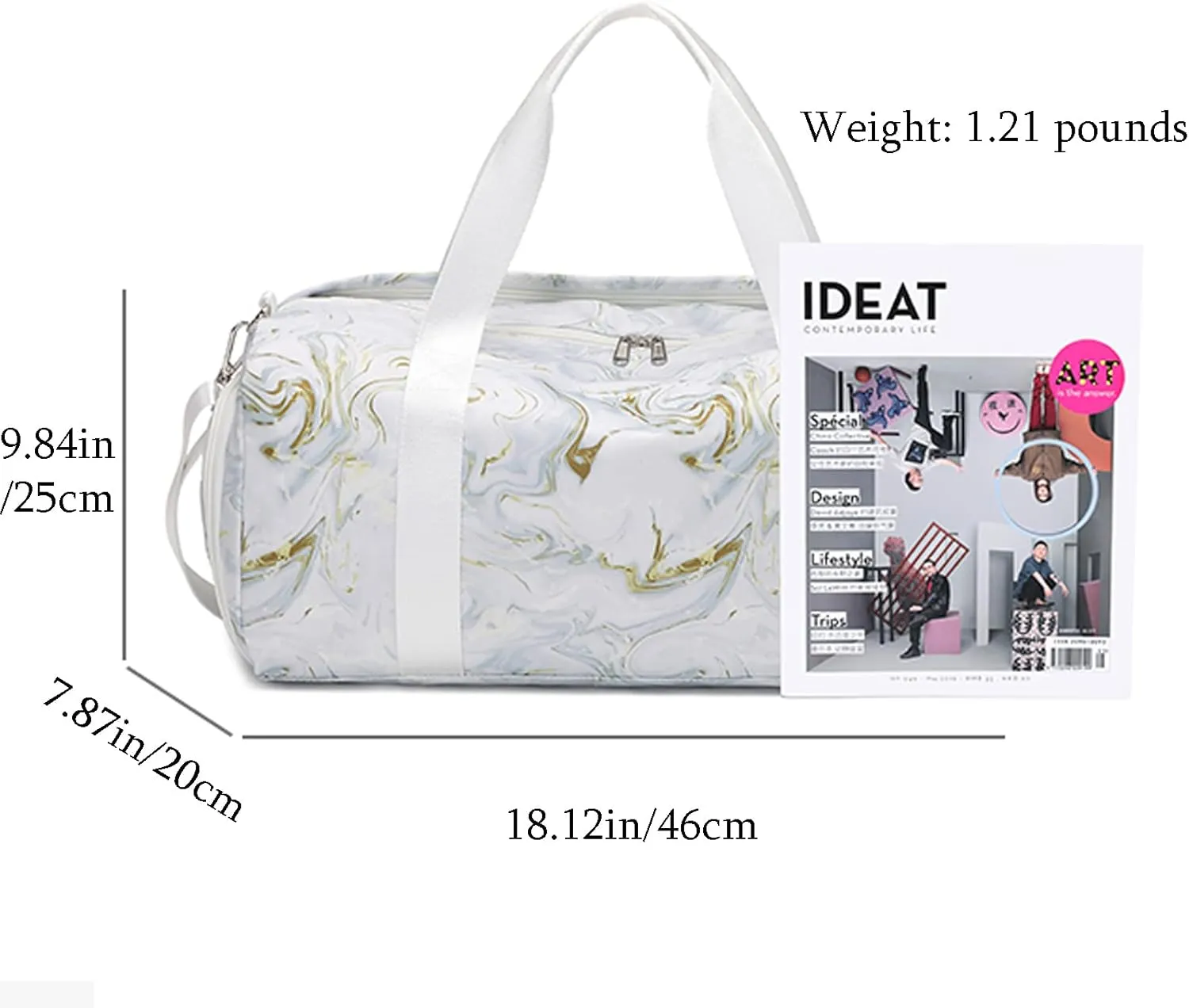 Sports Gym Bag for Women or Men Travel Duffel Bag with Wet Pocket and Shoes Compartment for Training Swim Yoga