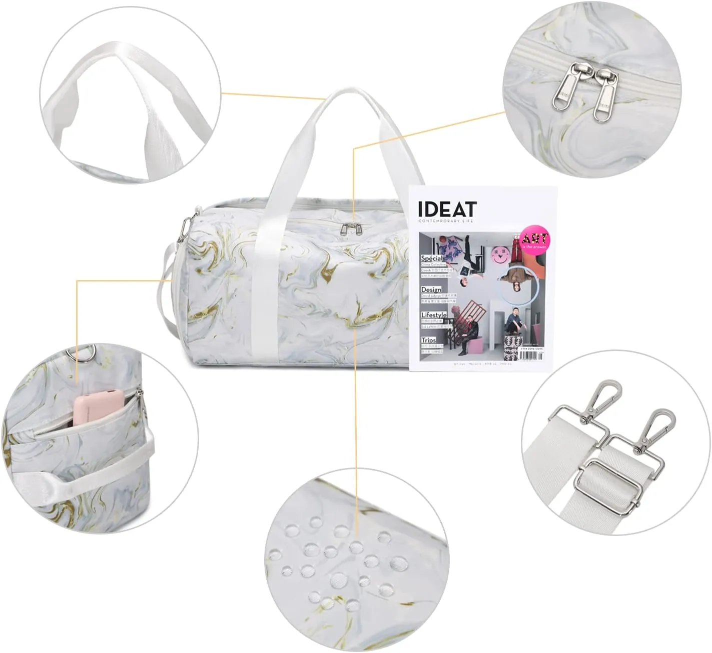 Sports Gym Bag for Women or Men Travel Duffel Bag with Wet Pocket and Shoes Compartment for Training Swim Yoga