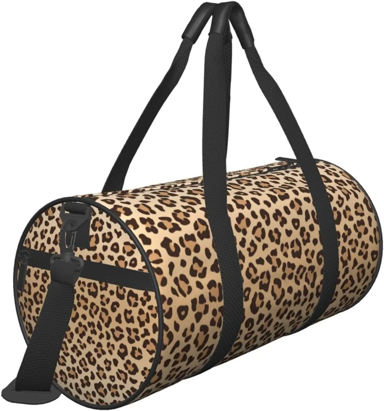 Sports Gym Bag Leopard Print Travel Duffel Bag Shoes Compartment For Men Women Foldable Lightweight Yoga Gym Sports Bag