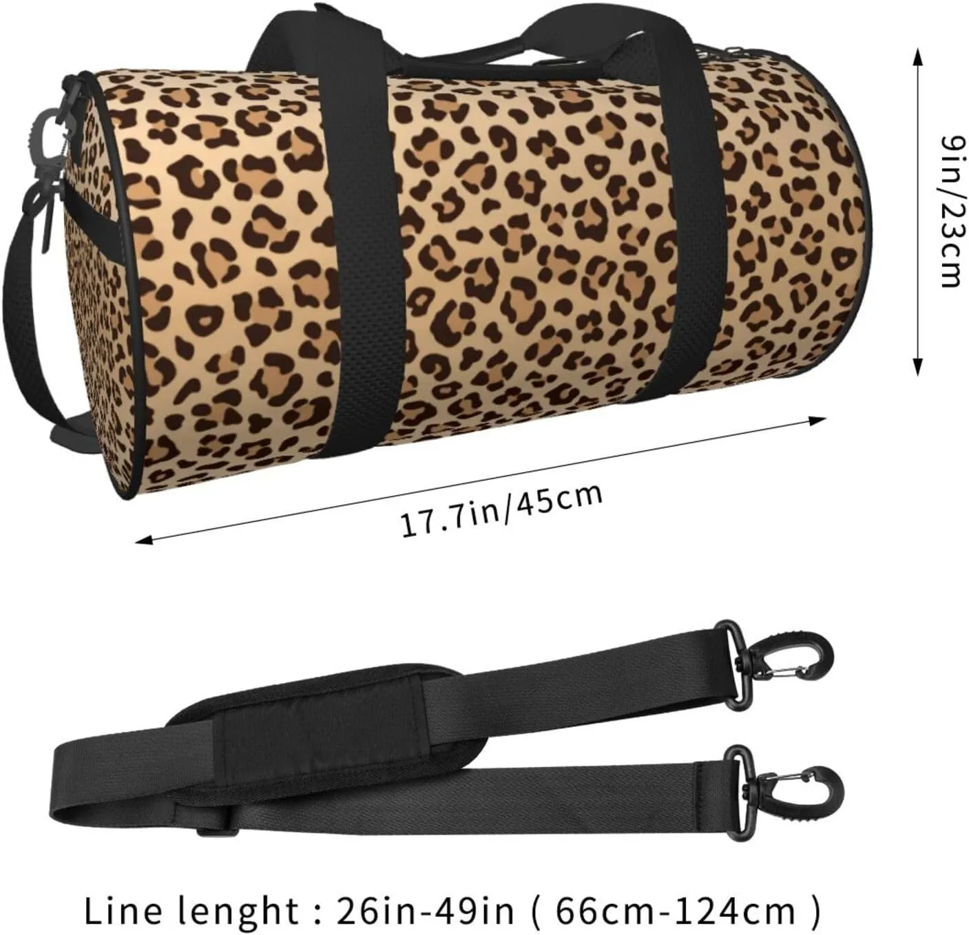 Sports Gym Bag Leopard Print Travel Duffel Bag Shoes Compartment For Men Women Foldable Lightweight Yoga Gym Sports Bag