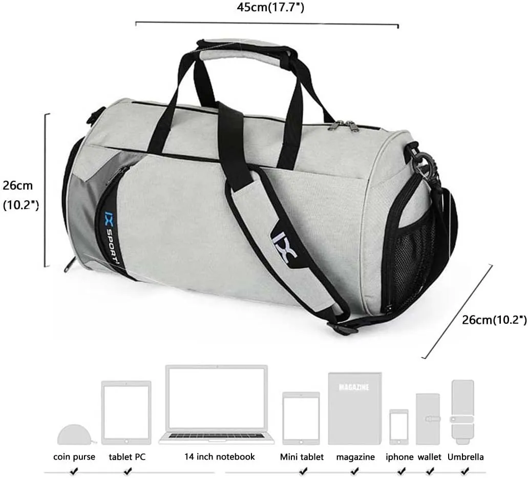 Sports Gym Bag with Wet Pocket & Shoes Compartment,Travel Duffel Bag for Men and Women for Sports/Gyms/Weekend Getaway.