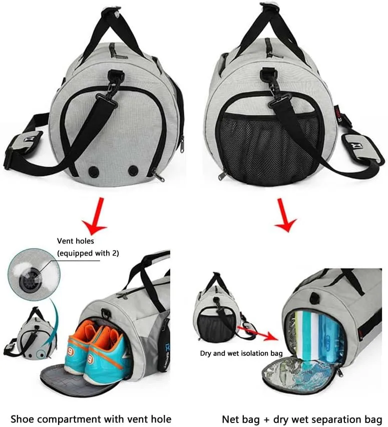 Sports Gym Bag with Wet Pocket & Shoes Compartment,Travel Duffel Bag for Men and Women for Sports/Gyms/Weekend Getaway.