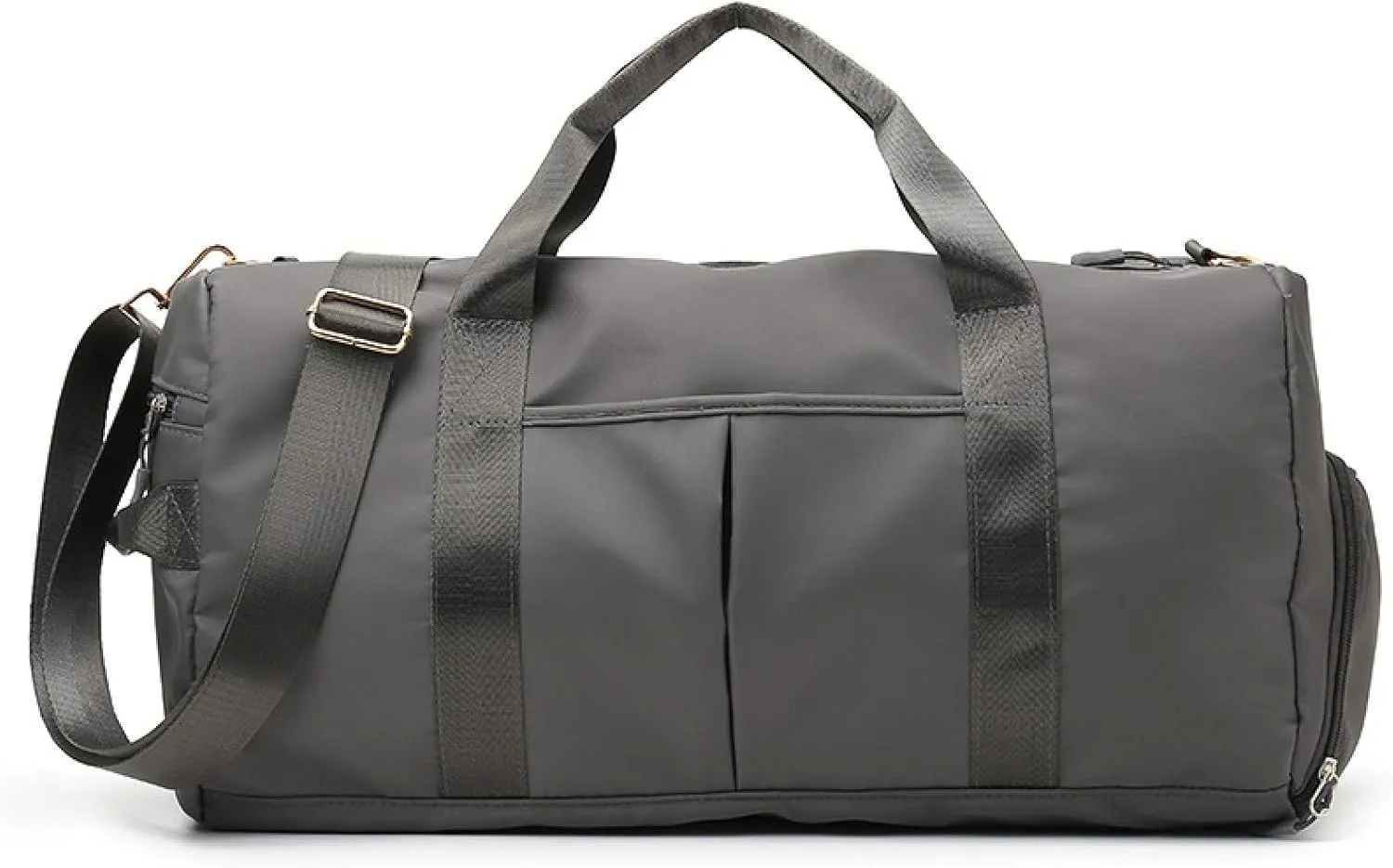 Sports Travel Duffel Bag with Wet Pocket & Shoes Compartment Water Resistant Weekender Bag for Women and Men gray 20-35L