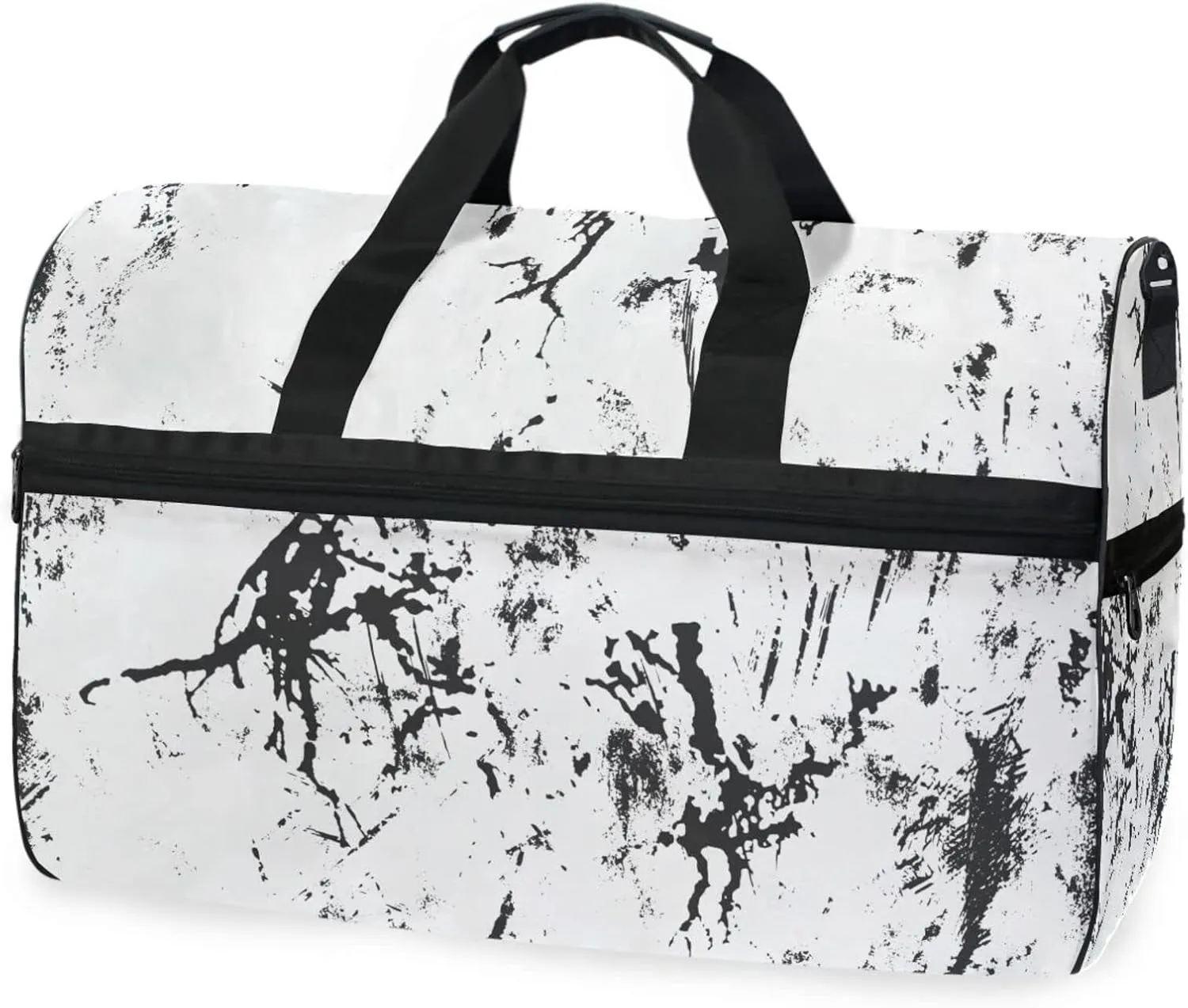 susiyo Grunge Texture Sports Gym Bag, Travel Duffel Bag with Shoes Compartment Overnight Weekender Workout Bag for Men Women