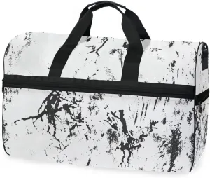 susiyo Grunge Texture Sports Gym Bag, Travel Duffel Bag with Shoes Compartment Overnight Weekender Workout Bag for Men Women