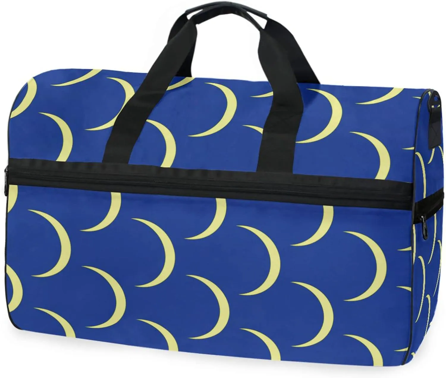 susiyo Halfmoon Blue Sports Gym Bag, Travel Duffel Bag with Shoes Compartment Overnight Weekender Workout Bag for Men Women